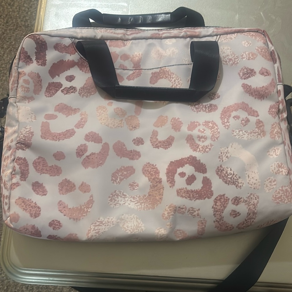 Laptop Computer Bag/Messenger Shoulder Bag (Pink Cheetah Print)